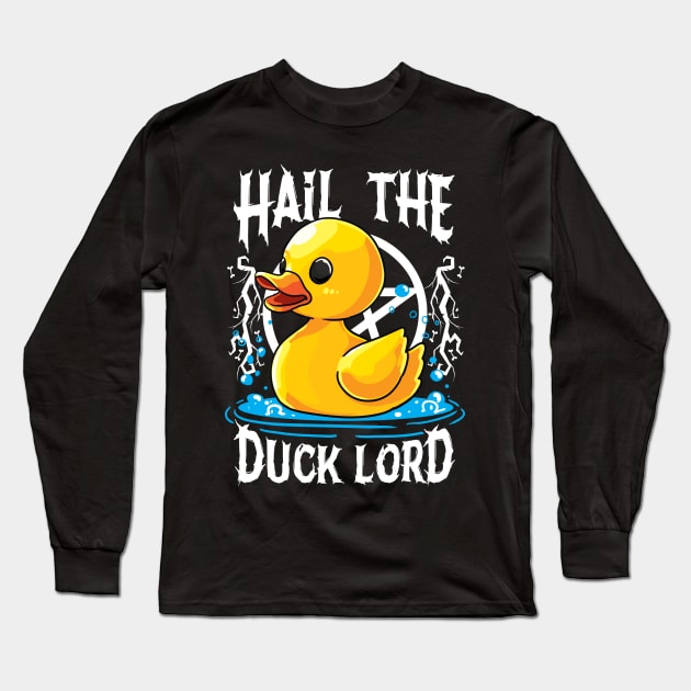 Hail the Duck Lord Pun Meme Men Women Funny Halloween Long Sleeve T-Shirt by KsuAnn